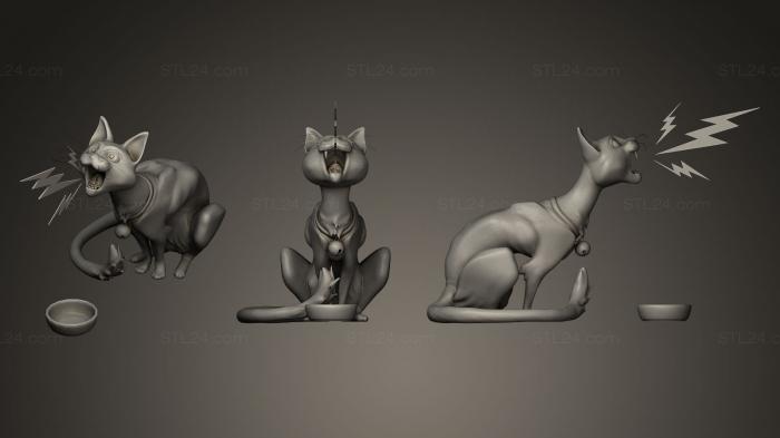 Статуэтки животных (Звуковое мяуканье, STKJ_0443) 3D модель для ЧПУ станка